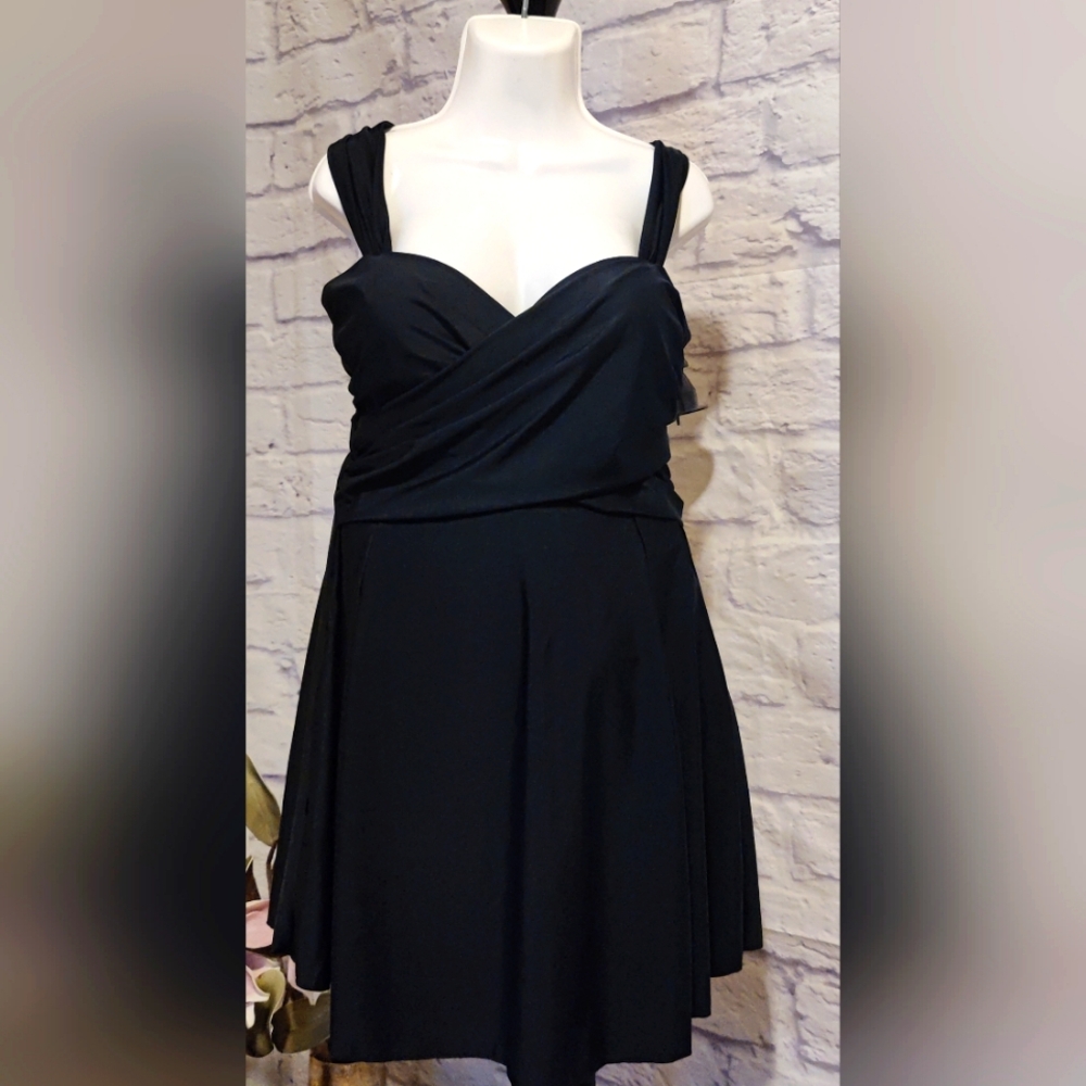 COCOPEAR Women's Elegant Crossover One Piece Swimdress